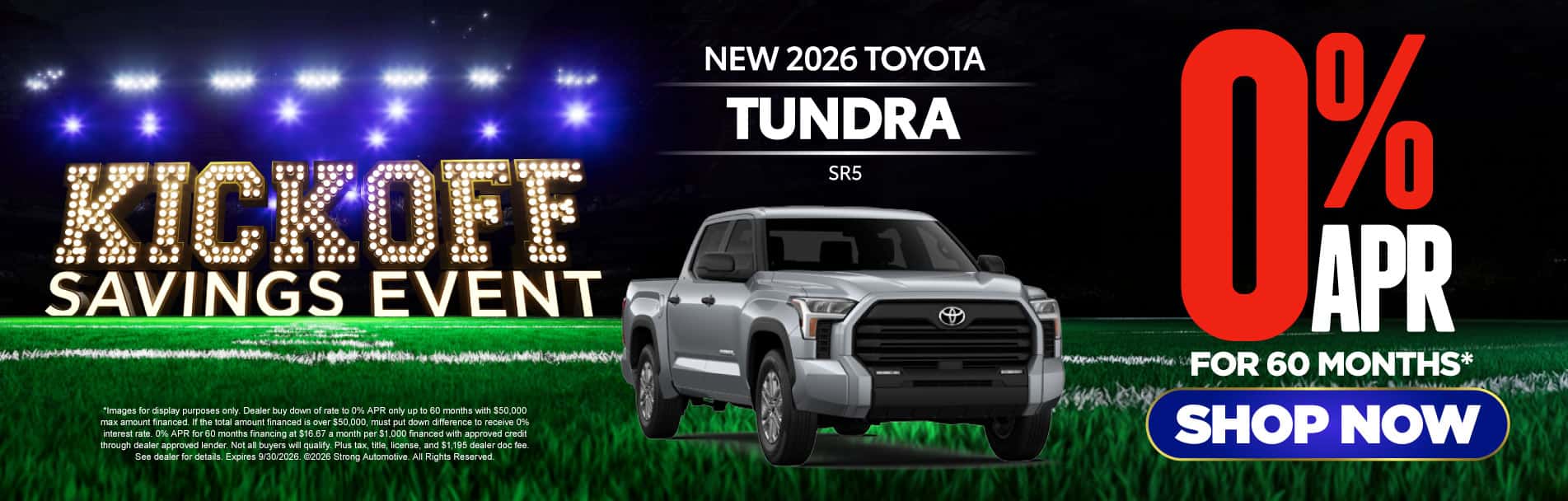 NEW 2026 TOYOTA TUNDRA SR5 0% APR / 60 MONTHS*