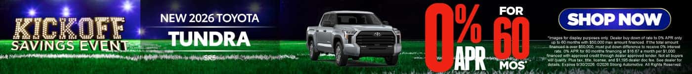 NEW 2026 TOYOTA TUNDRA SR5 0% APR / 60 MONTHS*
