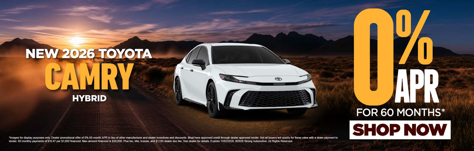 New 2026 Toyota Camry Hybrid 0% APR / 60 MO*