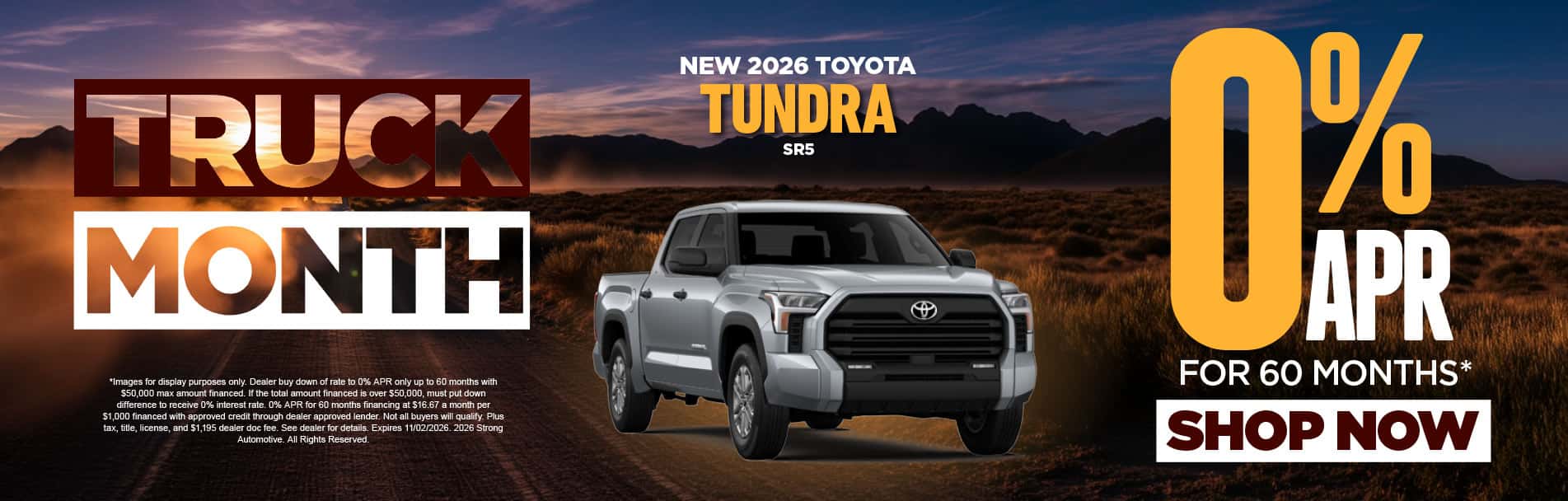 NEW 2026 TOYOTA TUNDRA SR5 0% APR / 60 MONTHS*