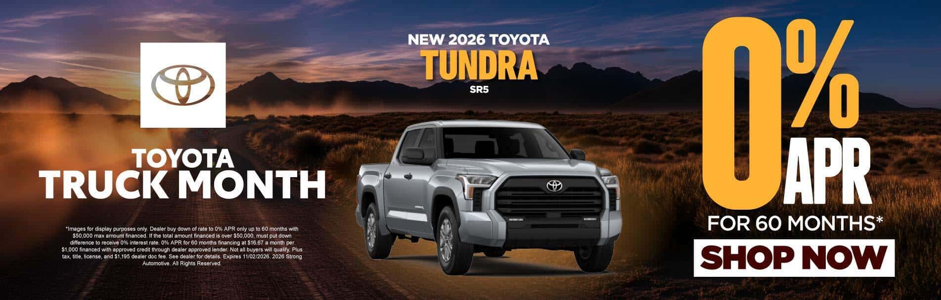 NEW 2026 TOYOTA TUNDRA SR5 0% APR / 60 MONTHS*