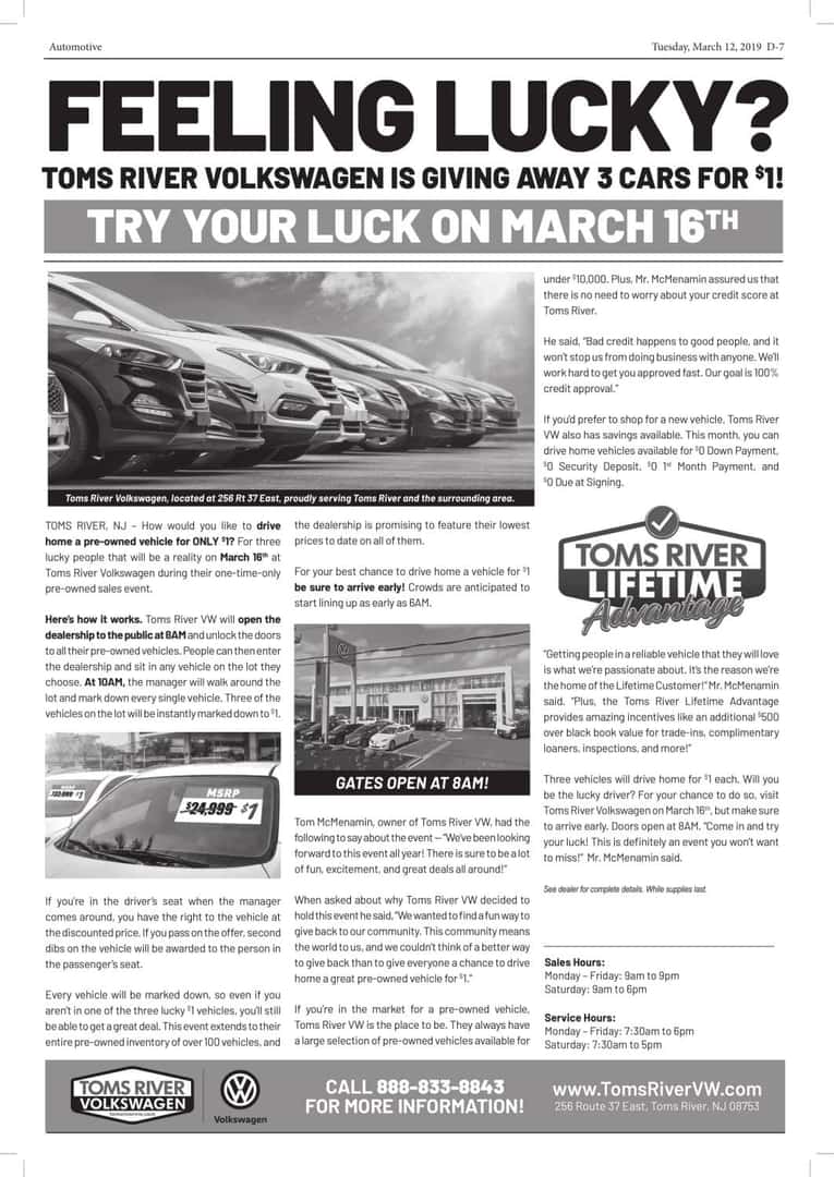 Rally Motor Credit >> Toms River Volkswagen Sales Event Toms River Volkswagen Rally Motor Credit >> Toms River Volkswagen Sales Event Toms River Volkswagen