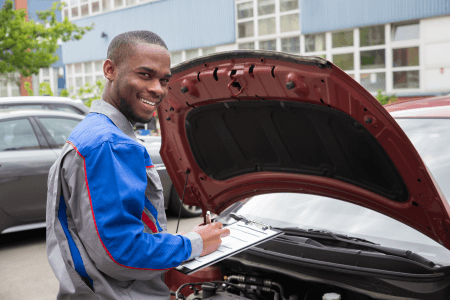open hood car inspection