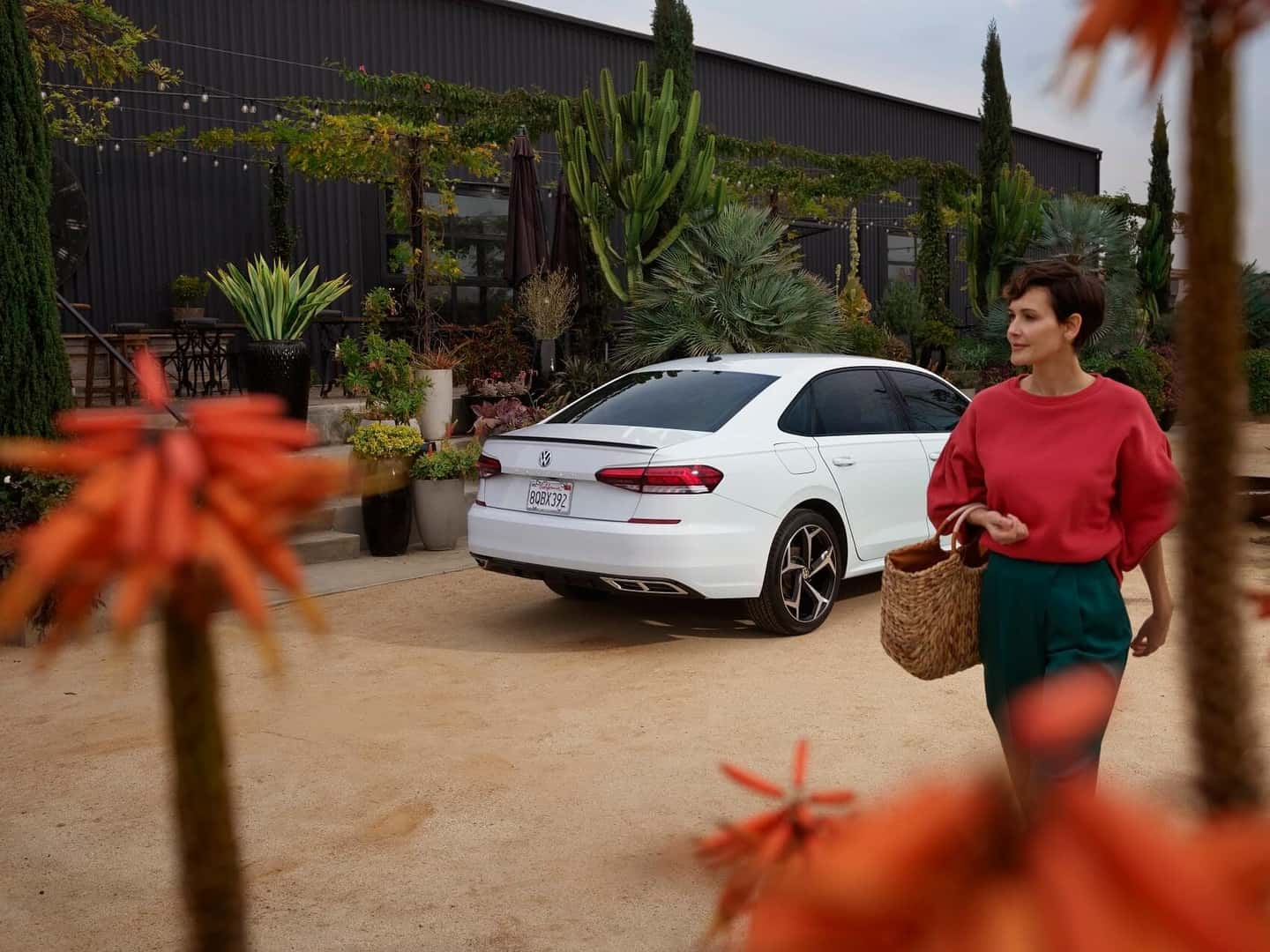 Woman with VW Passat