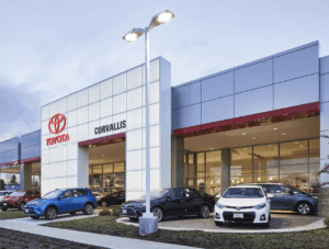 photograph of the exterior of Toyota of Corvallis