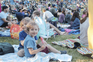 kids in the park at the sage concert series supported by Toyota of Corvallis and put on by corvallis environmental center in corvallis oregon