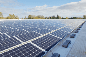 image of the solar panels on the Toyota of Corvallis roof top