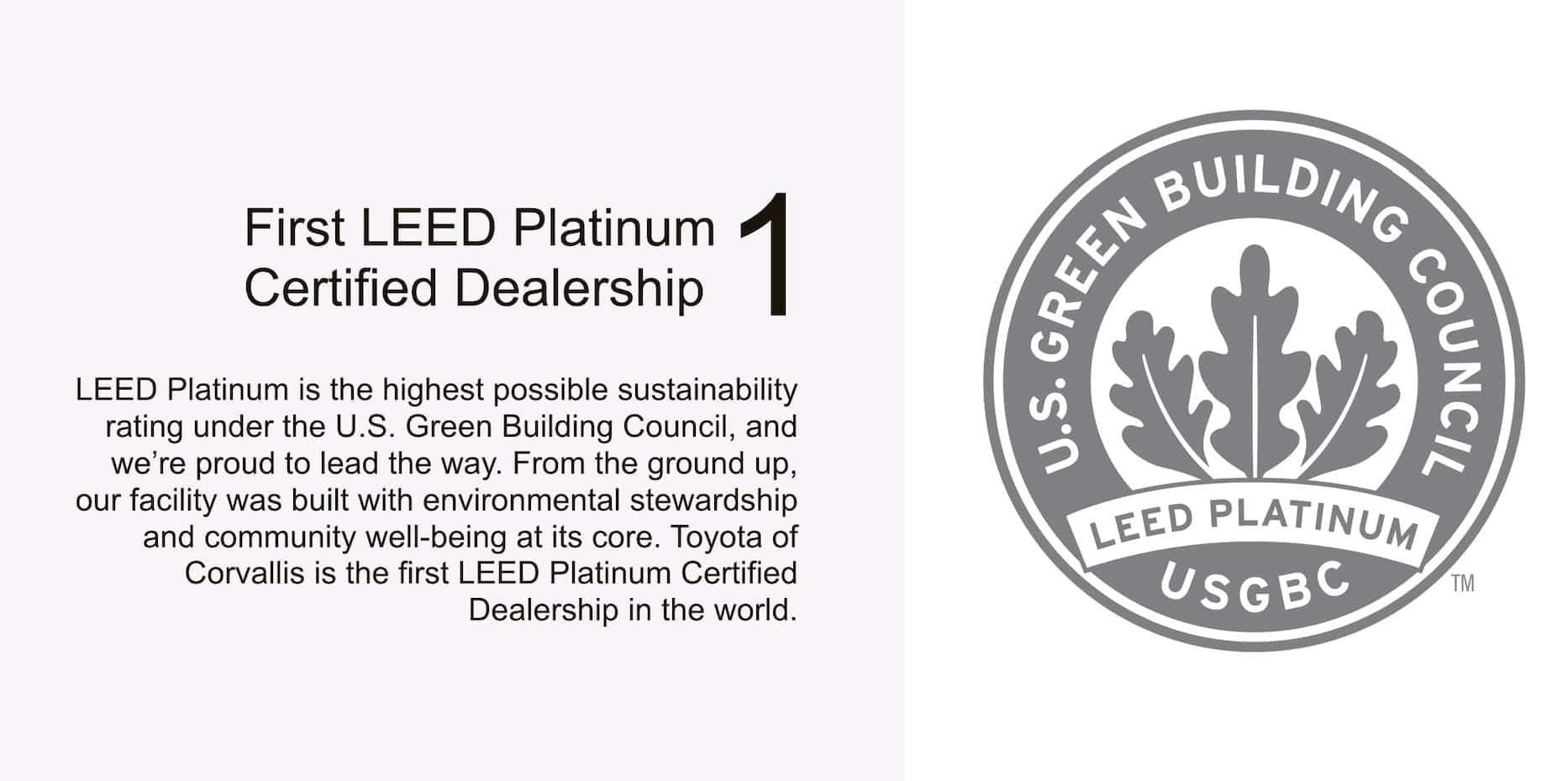 Toyota of Corvallis is a Leed Platinum Building