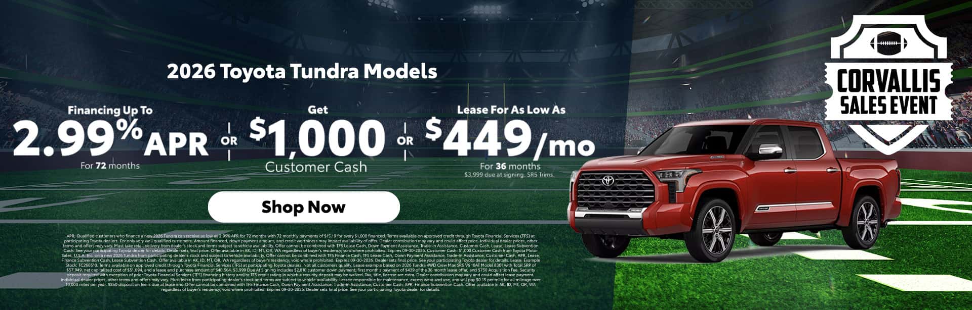 Sep Tundra 2026 Offer