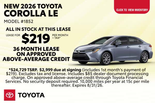 New 2026 Toyota Corolla LE