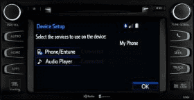 Entune Bluetooth device setup