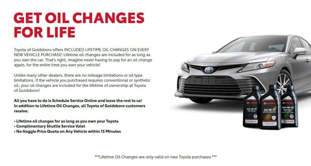 Lifetime Oil Changes Toyota of Goldsboro