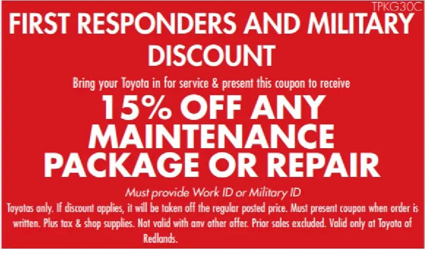 Auto Service Specials | Toyota of Redlands near San Bernardino