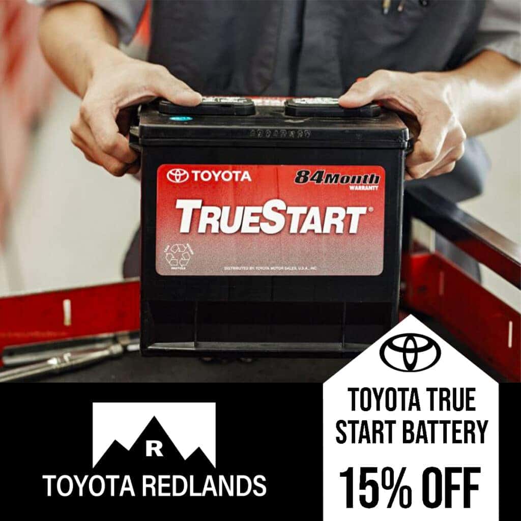 Image stating "toyota true start battery special."