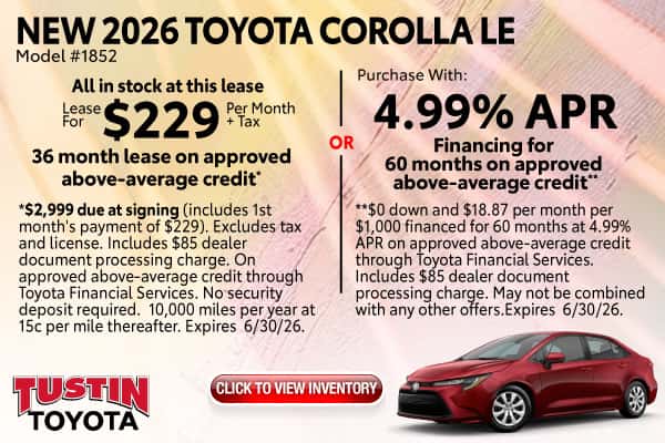 New 2026 Toyota Corolla LE (Gas Models)