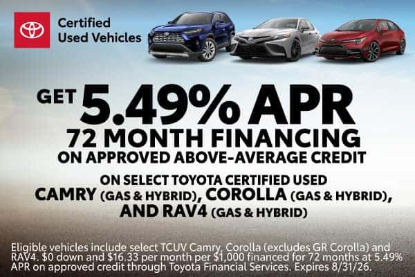 Toyota Certified Pre-Owned Vehicles