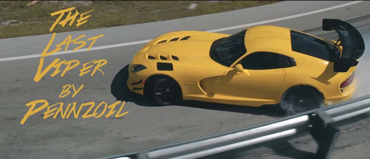 Pennzoil Makes Awesome Viper Farewell Video