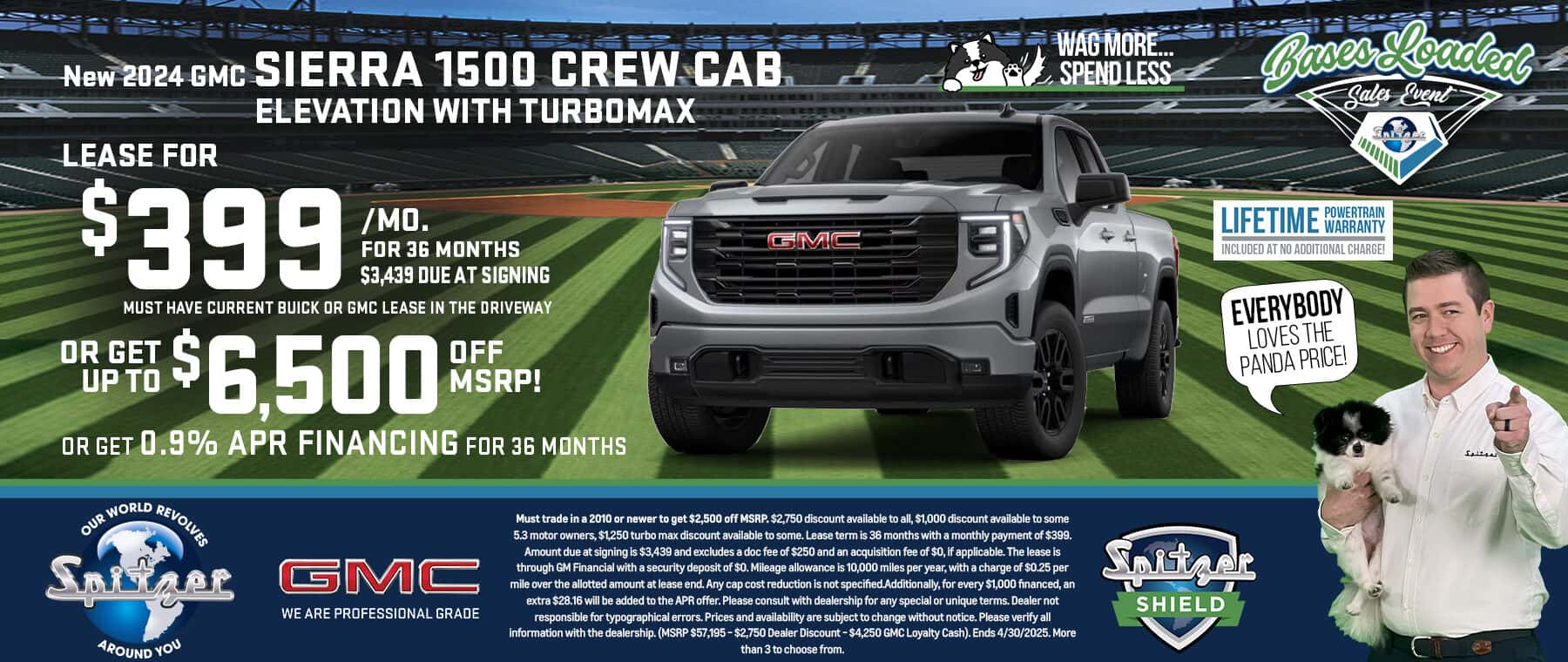 04.2025_Carrera_Lease a New 2024 GMC Sierra 1500 for $399 a Month for 39 Months OR Get up to $6,500 off MSRP!