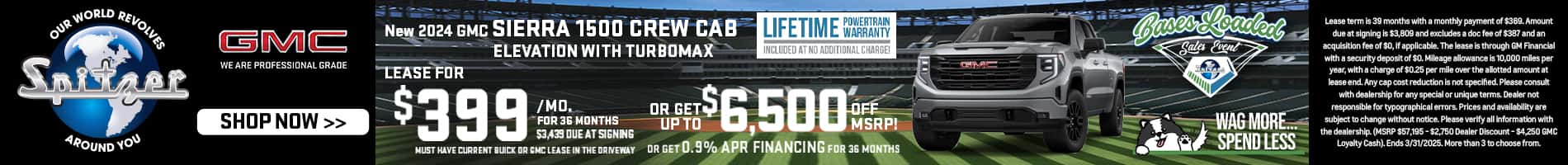 04.2025_Carrera_Lease a New 2024 GMC Sierra 1500 for $399 a Month for 39 Months OR Get up to $6,500 off MSRP!