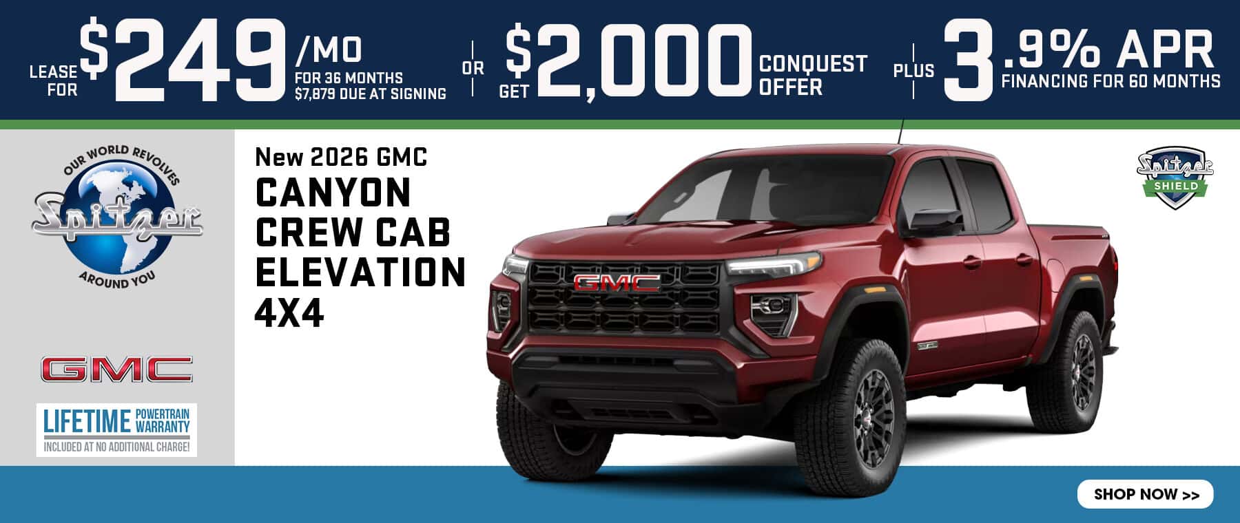 08.2026_GMC Canyon_Lease for $249 for 36 mo OR get $2000 conquest offer PLUS 3.9% for 60 mo