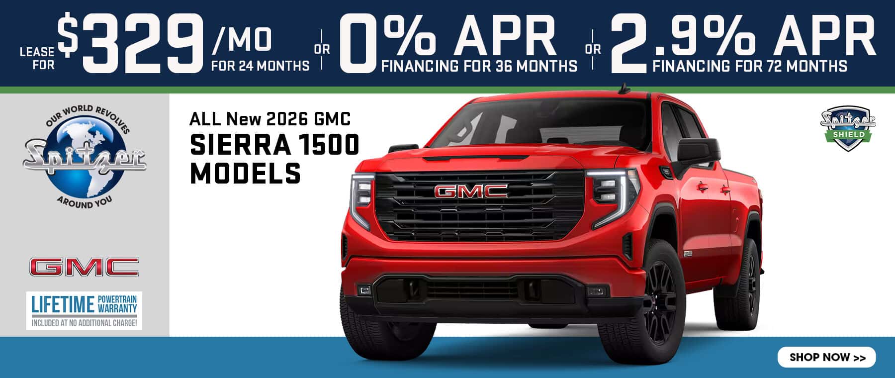 08.2026_GMC Sierra_Lease for $329 for 24 mo OR 0% for 36 mo OR 2.9% for 72 mo
