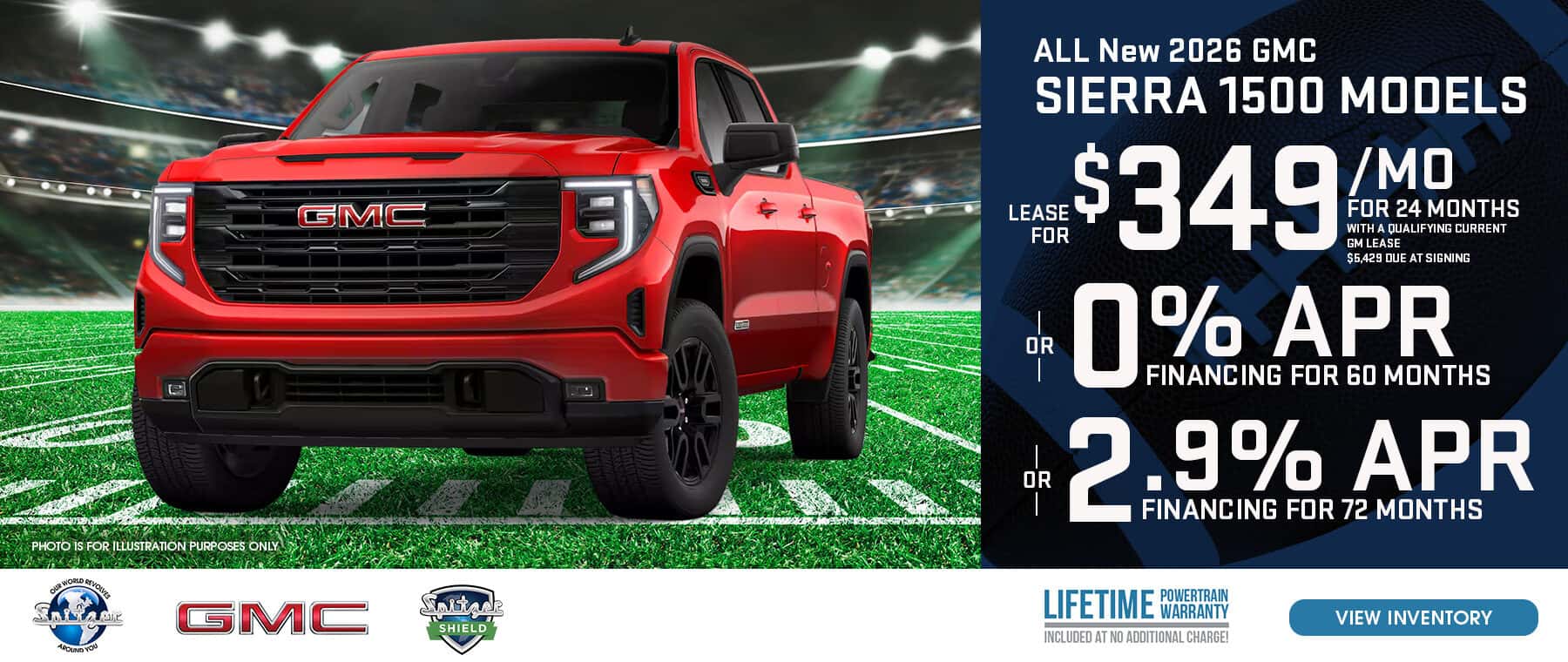 10.2026 GMC Sierra_Lease for $349 for 24 mo OR 0% for 60 mo OR 2.9% for 72 mo