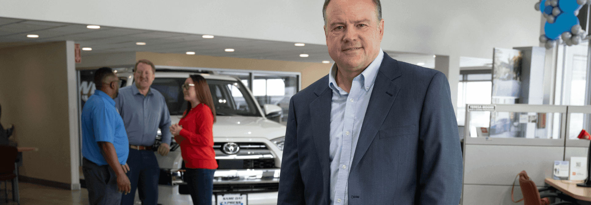 Salesman ready to help customers