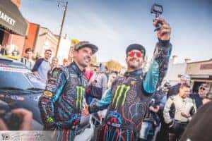 Selfie between 2 drivers at Oregon Trail Rally