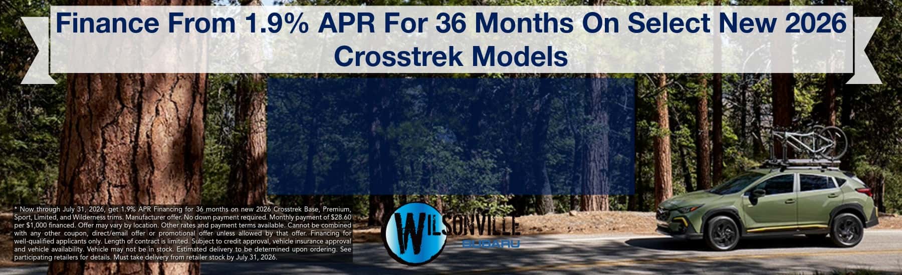 Crosstrek Finance offer
