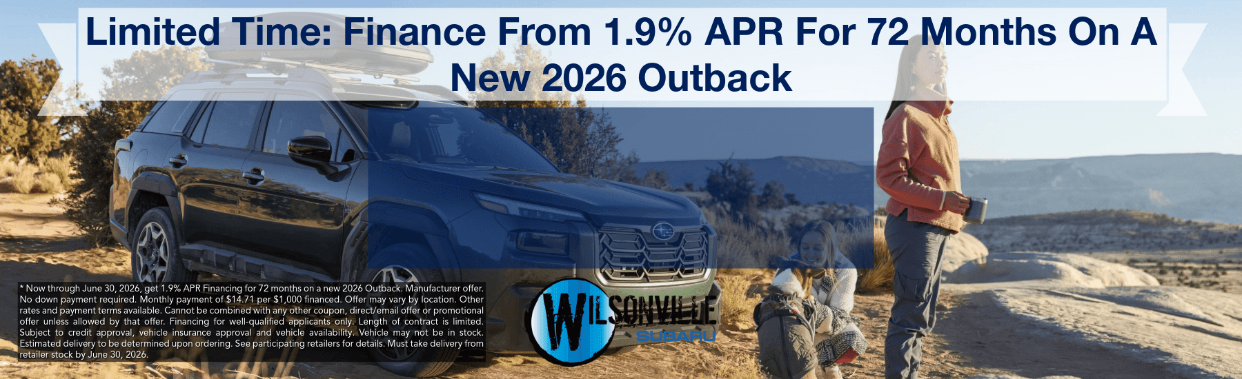 1.9% APR on 2026 Outback