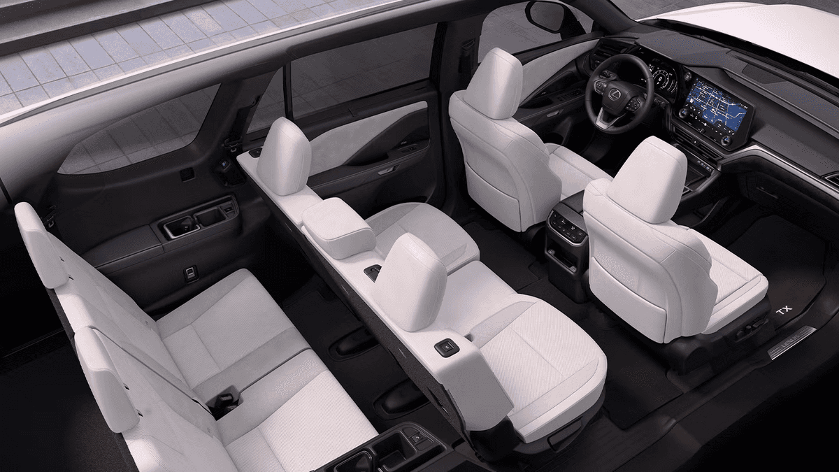 Top-down view of 2026 Lexus TX seating